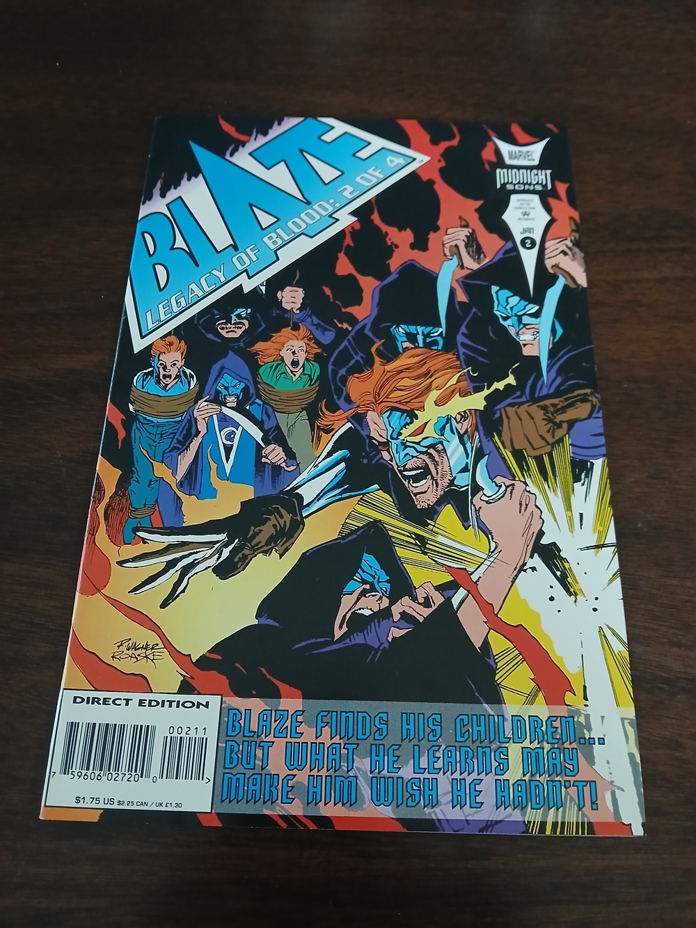1993 Marvel Blaze Comic Book - Blue, Red, Yellow, Black Cover Art